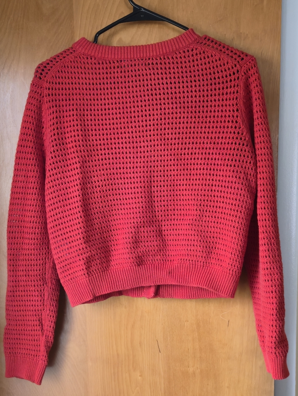 Banana Republic Red Open-Knit Button-Front Cardigan - Picture 2 of 4